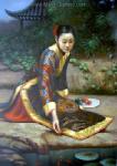 Traditional Chinese Ladies painting on canvas PRT0104