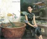 Traditional Chinese Ladies painting on canvas PRT0123