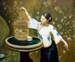  ,  PRT0124 OilonCanvas Painting of Oriental Lady for Sale