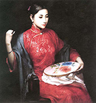  ,  PRT0142 OilonCanvas Painting of Oriental Lady for Sale