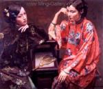 Traditional Chinese Ladies painting on canvas PRT0199