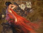 Traditional Chinese Ladies painting on canvas PRT0205