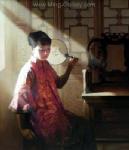 Traditional Chinese Ladies painting on canvas PRT0213