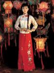 Chinese Lantern Ladies painting on canvas PRX0012