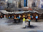Bangkok Old Town Cityscape painting on canvas TBK0011