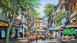 Bangkok Old Town Cityscape painting on canvas TBK0014