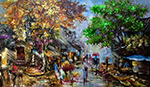 Bangkok Old Town Cityscape painting on canvas TBK0017
