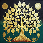 Thai Bodhi Tree painting on canvas TBO0003