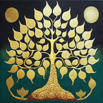 Thai Bodhi Tree painting on canvas TBO0003