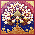 Thai Bodhi Tree painting on canvas TBO0005