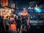 Thai Cyberpunk Khaosan Road painting on canvas TCY007