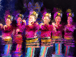 Thai Dancing Folk painting on canvas TDM0005