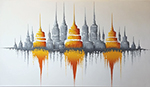 Thai Temples painting on canvas TEM0010