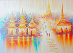Thai Temples painting on canvas TEM0015