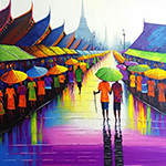 Thai Temples painting on canvas TEM0017