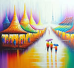 Thai Temples painting on canvas TEM0018