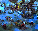 Thai Floating Market painting on canvas TFM0007