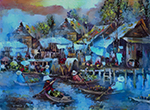 Thai Floating Market painting on canvas TFM0009