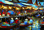 Thai Floating Market painting on canvas TFM0024
