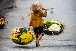 Thai Flower Sellers painting on canvas TFS0005