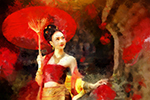 Thai Traditional Ladies painting on canvas TLM0006