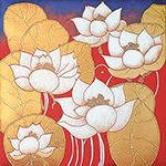 Thai Lotus painting on canvas TLO0004