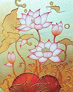 Thai Lotus painting on canvas TLO0010