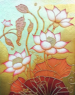 Thai Lotus painting on canvas TLO0011