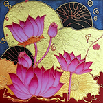 Thai Lotus painting on canvas TLO0012
