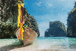 Thai Boats painting on canvas TMB0007