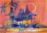 Thai Village painting on canvas TPM0004