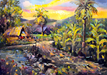 Thai Village painting on canvas TPM0022