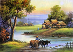 Thai Village painting on canvas TPM0027