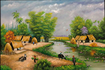 Thai Village painting on canvas TPM0029