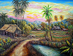 Thai Modern Village painting on canvas TPM0031