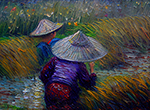 Thai Rice Fields painting on canvas TRM0019