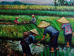 Thai Rice Fields painting on canvas TRM0020