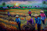 Thai Rice Fields painting on canvas TRM0021