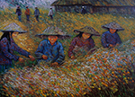 Thai Rice Fields painting on canvas TRM0022