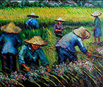 Thai Rice Fields painting on canvas TRM0023