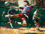 Thai Sports Takraw in Phuket painting on canvas TSP001