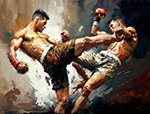 Thai Sports Muay Thai KickBoxers painting on canvas TSP009