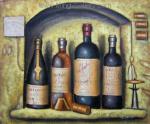 Wine Bottles painting on canvas WIN0004